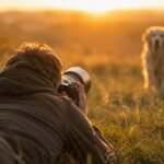 Se placer à hauteur de son sujet (ici son chien) permet d'obtenir une perspective agréable