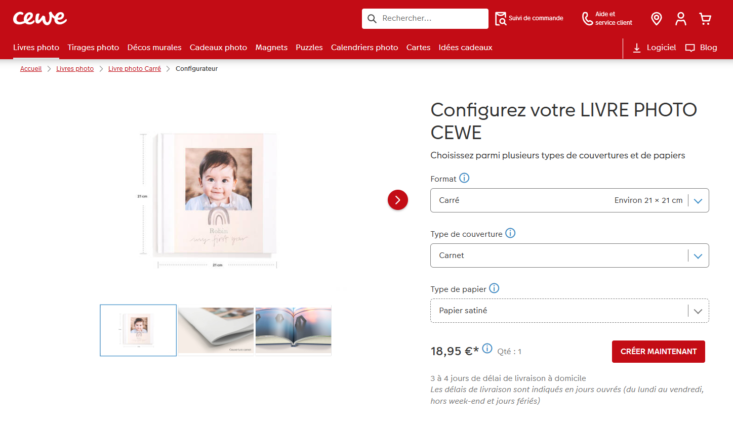 Le choix du format de livre chez Cewe (version online)