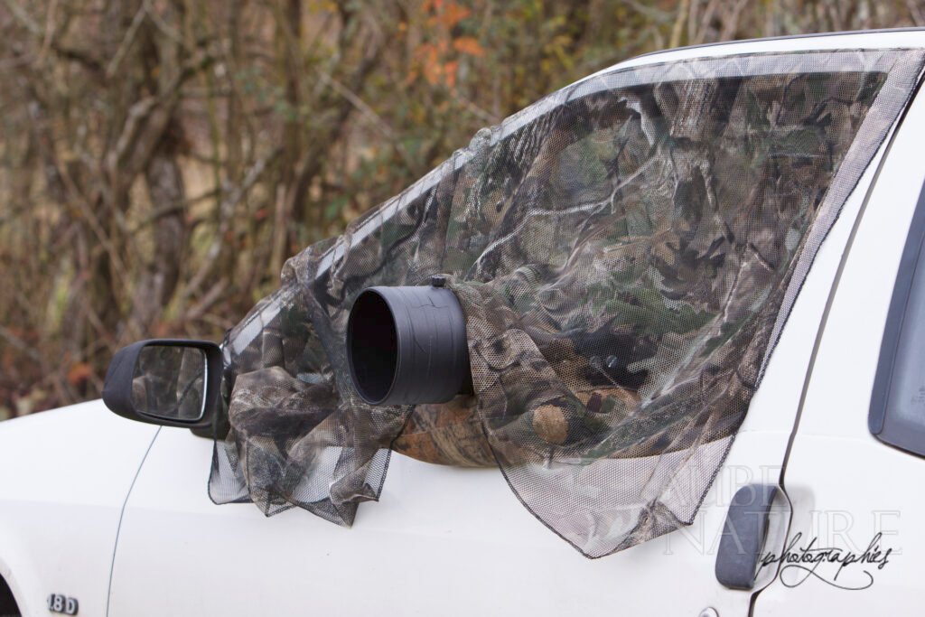 filet de camouflage et voiture